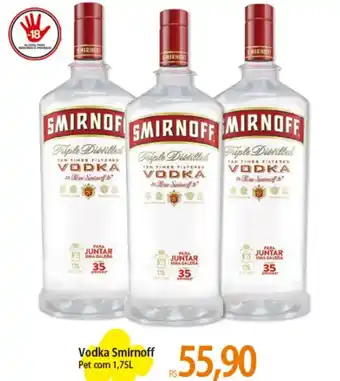 Atacadão Vodka Smirnoff Pet com 1,75L oferta