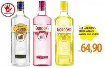 Atacadão Gin Gordon's Vários sabores Garrafa com 750ml oferta
