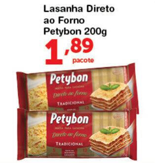 Lasanha direto ao Fomo Petybom 200g
