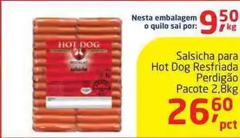 Tenda Atacado Salsicha Para Hot Dog Resfriada Perdigão Pacote 2.6kg oferta