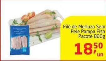 Filé De Merluza Sem Pele Pampa Fish Pacote 800g
