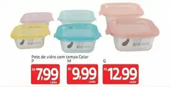 Pote de Vidro com Tampa Color P