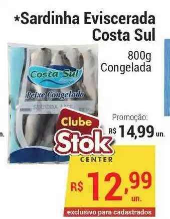 Sardinha Eviscerada Costa Sul 800g congelada