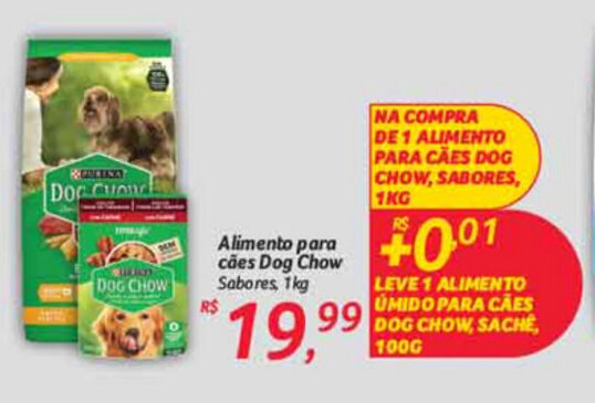 Alimento para caes Dog Chow 1kg oferta na BIG Bompreço