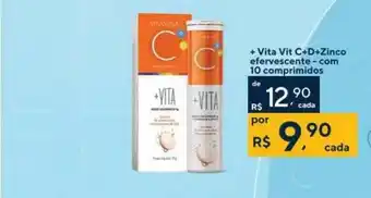 Drogaria Coop + Vita Vit C+d+zinco Efervescente Com 10 Comprimidos oferta