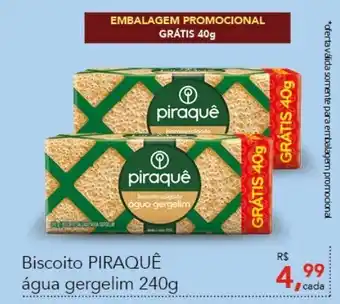 Cometa Supermercados Biscoito Piraque agua gergelim 240g oferta