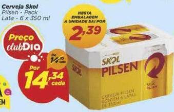 Dia Cerveja Skol 6x350ml oferta