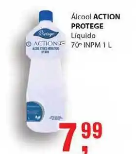 Supermercados Mundial álcool Action Protege Liquido 70° Inpm 1L oferta
