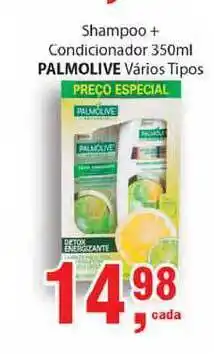 Supermercados Mundial Shampoo + Condicionador Palmolive Vários Tipos 350ml oferta