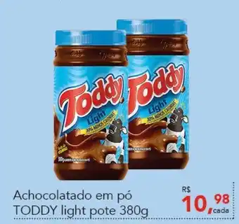 Achocolatado em po Toddy light pote 380g