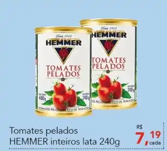 Tomates pelados Hemmer inteiros lata 240g