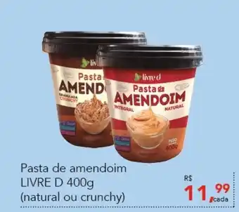Cometa Supermercados Pasta de amendoim Livre D 400g (natural ou crunchy) oferta