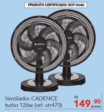 Ventilador Cadence turbo 126w