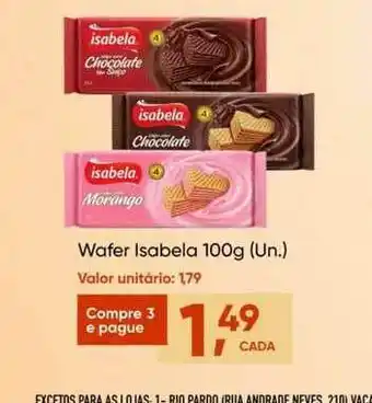 Imec Supermercados Wafer Isabela 100g (un.) oferta