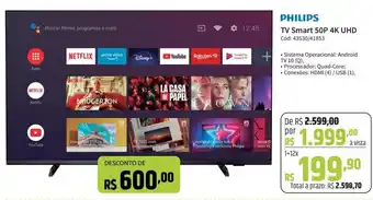 Deltasul PHILIPS TV Smart 50P 4K UHD Cód: 43530/41853 oferta
