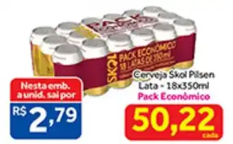 Shibata Supermercados Cerveja Skol Pilsen Lata-18x350ml Pack Económico oferta