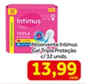 Shibata Supermercados Absorvente Intimus Gel Tripla Proteção c/32 unids. oferta