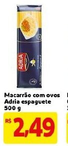 Mercado Extra Macarrao com ovos Adria espaguete 500g oferta