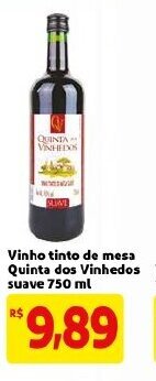 Mercado Extra Vinho tinto de mesa Quinta dos Vinhedos suave 750ml oferta