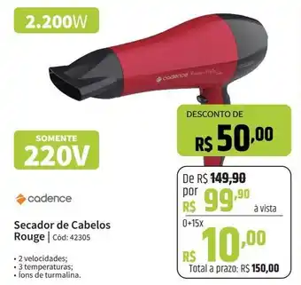 Deltasul Cadence Secador de Cabelos Rouge Cód: 42305 oferta