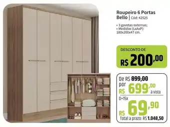 Deltasul Roupeiro 6 Portas Bello Cód: 42525 oferta