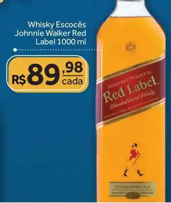 Verdemar Supermercado Whiksy Escocês Johnnie Wlaker Red Label 1000ml oferta