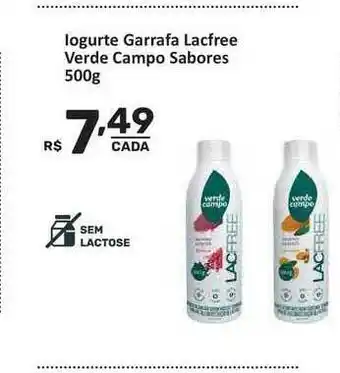 Iogurte Garrafa Lacfree Verde Campo Sabores 500g