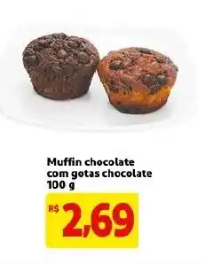 Mercado Extra Muffin Chocolate com gotas chocolate 100g oferta