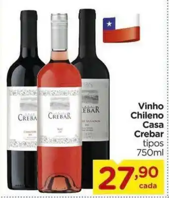 Carrefour Vinho Chileno Casa Crebar tipos 750ml oferta