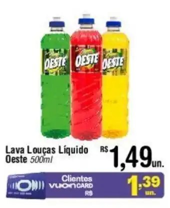 Fort Atacadista Lava Louças Líquido Oeste 500ml oferta