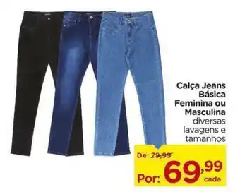 Carrefour Calça Jeans Básica Feminina ou Masculina oferta
