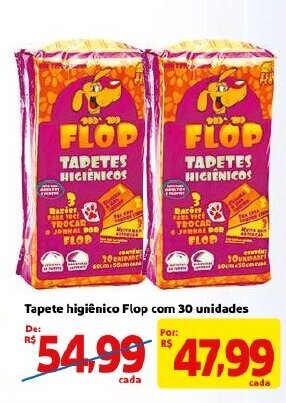 Tapete higienico Flop com 30 unidades