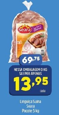 Arena Atacado Linguica Suina Seara pacote 5kg oferta