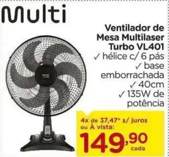 Carrefour Ventilador de Mesa Multilaser Turbo VL401 oferta