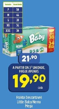 Arena Atacado Fralda Descartavel Little Baby Nemo Mega oferta