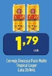 Arena Atacado Cerveja Devassa Puro Malte Tropical Lager lata 269ml oferta