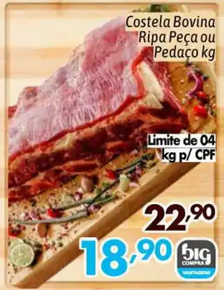 Supermercados Big Compra Costela Bovina Ripa Peça ou Pedaço kg oferta