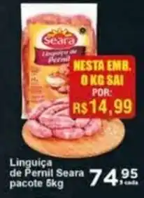Rossi Supermercado Linguiça de Pernil Seara pacote 5kg oferta