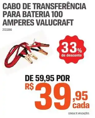 AutoZone CABO DE TRANSFERÊNCIA PARA BATERIA 100 AMPERES VALUCRAFT oferta