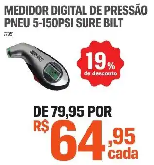 AutoZone MEDIDOR DIGITAL DE PRESSÃO PNEU 5-150PSI SURE BILT oferta
