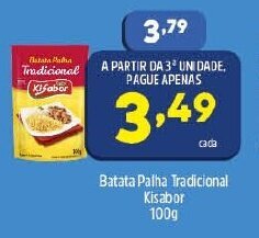 Arena Atacado Batata Palha Tradicional Kisabor 100g oferta