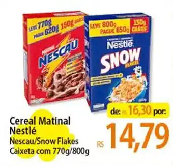 Atacadão Cereal Matinal Nestlé Nescau/Snow Flakes Caixeta com 770g/800g oferta