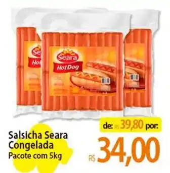 Atacadão Salsicha Seara Congelada Pacote com 5kg oferta