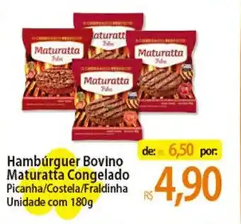 Atacadão Hambúrguer Bovino Maturatta Congelado Picanha/Costela/Fraldinha Unidade com 180g oferta