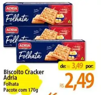 Atacadão Biscoito Cracker Adria Folhata Pacote com 170g oferta