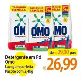 Atacadão Detergente em Pó Omo Lavagem perfeita Pacote com 2,4kg oferta