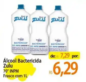Álcool Bactericida Zulu 70° INPM Frasco com 1L