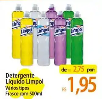 Atacadão Detergente Líquido Limpol Vários tipos Frasco com 500ml oferta