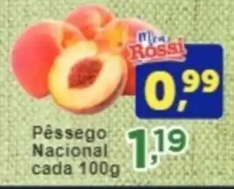 Rossi Supermercado Pêssego Nacional cada 100g oferta