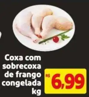 Extra Supermercado Coxa com sobrecoxa de frango congelada kg oferta